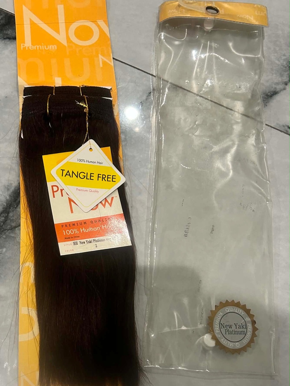Tangle Free Human Hair Weft - Dark Brown
